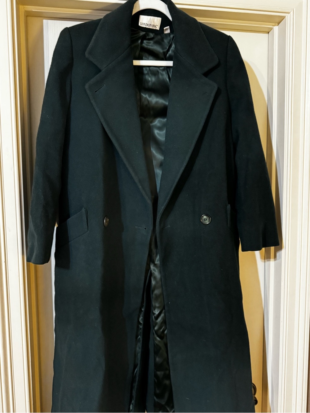 London Fog Long Wool Blend Overcoat - dark green